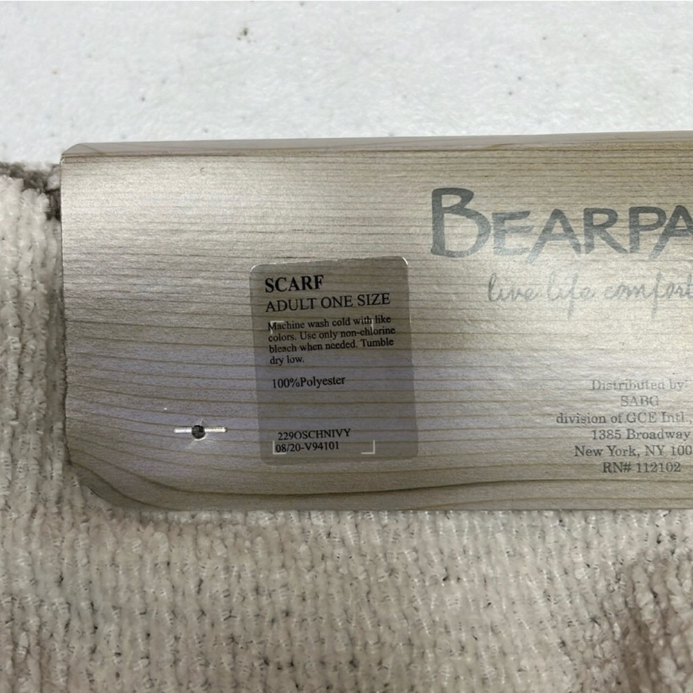 BEARPAW Ivory/Taupe, Scarf & Mitten, Fair Isle Chenille - Picture 5 of 11